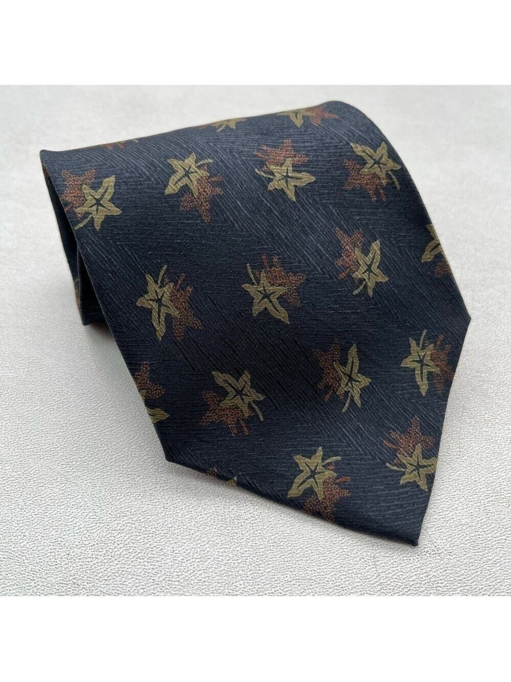 GIORGIO ARMANI Mens Cravatte Charcoal Brushstroke Print 100% Italian Silk Tie